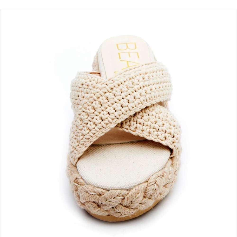 Beach by Matisse Kalani Natural Raffia Espadrille Flatform Sandals, Size 10/11